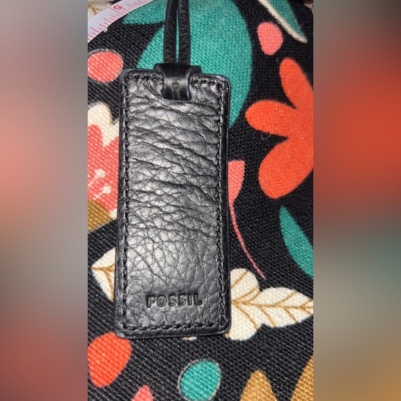 Fossil Key Per Tote Bag XL Floral Themed Canvas Bag Multi Use Cow Hide Hand Made - Picture 7 of 11